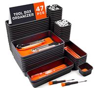 Tool Box Organizer, Tool Drawer Organizer Tray Divider, Toolbox Organization, Garage Tool Organizers and Storage, Tool Box Accessories for Rolling Tool Chest Cabinet (Orange (47PCS))
