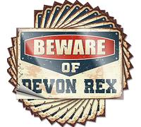 Tool Box Stickers Beware of Devon Rex Funny Sticker 10 Pcs Prank Bumper Stickers Sticker Box(6X9CM)