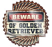 Tool Box Stickers Beware of Golden Retriever Funny Sticker 10 Pcs Car Stickers Funny Little Man Cave Sign(12X18CM)