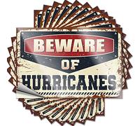Tool Box Stickers Beware of Hurricanes Funny Sticker 10 Pcs Stickers for Your Car Man Cave Funny Signs(8X12CM)