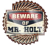 Tool Box Stickers Beware of Mr. Holt Funny Sticker 10 Pcs Bumper Sticker Funk Around and Find Out Sticker(12X18CM)