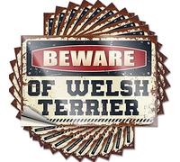 Tool Box Stickers Beware of Welsh Terrier Funny Sticker 10 Pcs Car Stickers Funny Little Man Cave Sign(6X9CM)