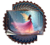 Tool Box Stickers Enchanted Forest Fairy in Pink Gown with Glittering Wings Stickers 10Pcs Sarcastic Signs Black and White Stickers(8X12CM)
