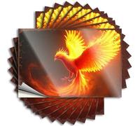 Tool Box Stickers Golden Phoenix Rising: A Fiery Fantasy Portrait Stickers 10Pcs Halloween Car Stickers Tool Decal(6X9CM)
