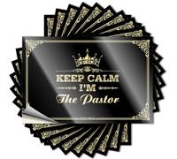 Tool Box Stickers Keep Calm I'm The Pastor Stickers Prank Stickers for Adults Car Stickers and Decals(12X18CM)
