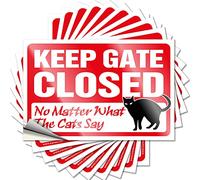 Tool Box Stickers Keep Gate Closed No Matter What The Cats Say Funny Sticker 10 Pcs Bumper Stickers Toolbox Stickers(12X18CM)