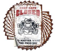 Tool Box Stickers Keep Gate Closed No Matter What The Frog Say Funny Sticker 10 Pcs Prank Bumper Stickers Sticker Box(8X12CM)