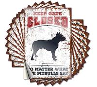 Tool Box Stickers Keep Gate Closed No Matter What The Pitbulls Say Funny Sticker 10 Pcs Bumper Stickers Toolbox Stickers(8X12CM)