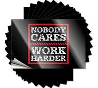 Tool Box Stickers Nobody Cares Work Harder Funny Sticker 10 Pcs Car Decals Bar Signs for Man Cave(8X12CM)