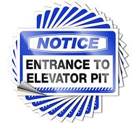 Tool Box Stickers Notice Entrance to Elevator Pit Stickers 10 Pcs Prank Stickers Prank Stickers for Adults(12X18CM)