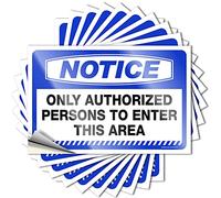 Tool Box Stickers Notice Only Authorized Persons to Enter This Area Stickers 10 Pcs Prank Stickers Prank Stickers for Adults(8X12CM)
