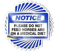 Tool Box Stickers Notice Please Do Not Feed Horses are On A Medical Diet Stickers 10 Pcs Car Accessories No Stupid People Sign(12X18CM)
