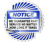 Tool Box Stickers Notice We Guarantee Fast Service No Matter How Long It Takes Stickers 10 Pcs Prank Stickers Prank Stickers for Adults(8X12CM)