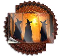 Tool Box Stickers Three Witches in Autumn Forest at Sunset Stickers 10Pcs Car Bumper Stickers Funny Home Sign(8X12CM)