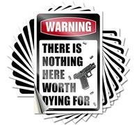 Tool Box Stickers Warning There is Nothing Here Worth Dying for Funny Sticker 10 Pcs Car Stickers and Decals Stickers for Car(12X18CM)