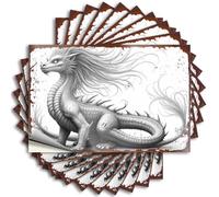 Tool Box Stickers Whispering Winds: The Majestic White Dragon Stickers 10Pcs Car Bumper Stickers Funny Home Sign(12X18CM)