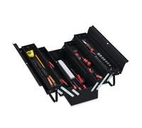 Tool box Storage Caddy Portable Toolbox 5 Compartments Lockable Tool Chest
