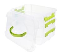 Tool Box Three Layer Storage Box Building Sets Clear Stackable Storage Bin with Lid 3 Tier Organizer Box Office Decorations Christmas Carry Box for Handbag Craft Box