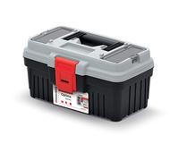 Tool Box Tool Box with Tool Carrier Ergonomic Handle Robust Lid ABS Clamp Locks 296 x 178 x 153 mm Grey