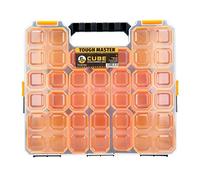 Tool Box Tool Organiser 21 Storage Compartments Plastic Carry Case Customisable Different Sizes Cabinet Screws Transparent Lid 2 Sliding Side Locks Lightweight With Ergonomic Handle TOUGH MASTER