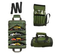 Tool Box, Tools Storage Bag, Multi-Functional Handheld Bags, Heavy-Duty Roll-Up Tool Roll Bag with Two Detachable Small Pockets-The Gift for Mechanics, Husbands, Dads, Grandpas (Green)