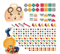 Tool Box Toy- 9.65x2.76x10.63 Inches Electric Drill Screw Kit Toy, Play Toolbox Bear | Assembly Educational Design, Construction Set, Electric Drill Screw Kit, Creative Building Toolbox | K