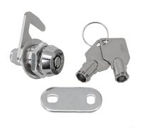 Tool Box Tubular Cam Lock Cylinder with 2 Keys, 90 Degree Hook Cam Replacement Lock, Waterproof Rustproof Security Solution for Vending Machine, ATM, Cabinet, Wardrobe, Drawer