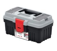 Tool Box Tool Box with Tool Carrier Ergonomic Handle Robust Lid ABS Clamp Locks 296 x 178 x 153 mm Grey
