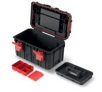 Tool Box with Tool Carrier Dividers Ergonomic Handle Clamp Fasteners Plastic 45 x 28 x 26.4 cm