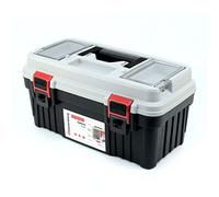 Tool Box with Tool Holder, Ergonomic Handle, Sturdy Lid, ABS, 470 x 256 x 238 mm, Grey