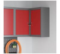 vidaXL Tool Cabinet with Shelf with Lock Red and Grey 55 x 55 x 55 cm