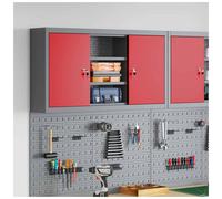 vidaXL Tool Cabinet with Shelf with Lock Red and Grey 100 x 20 x 55 cm