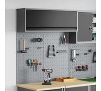 Tool Cabinet Set Black Powder-Coated Steel 100x20x115cm Wall-Mountable 2 locks.