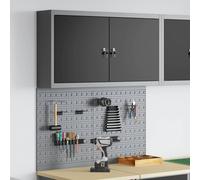 Tool Cabinet Set Black Powder-Coated Steel 100x20x115cm Wall-Mountable 3pc Locks