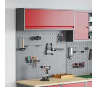 Tool Cabinet Set Red 100x20x115cm Powder-Coated Steel Wall-Mountable Indoor Lock