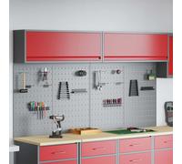 Tool Cabinet Set Wall-Mount Powder-Coated Red Steel 100x20x115cm Lockable 2Locks