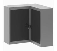 Tool Cabinet with Shelf, Black and Grey, 55 x 55 x 55 cm, Steel and Wood Material, 2 Adjustable Shelves, 2 Cam Locks, Ideal for Workshop, Garage and DIY Organiser