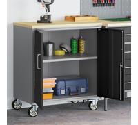 Tool Cabinet with Wheels and Lockable Black 75x45x85 cm Steel Berkfield Home Black One Size