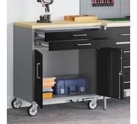 Tool Cabinet with Wheels and Lockable Black 75x45x85 cm Steel Berkfield Home Black One Size