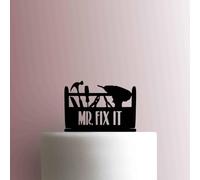 Tool Caddy Mr Fix It - Acrylic Cake Topper 8 Inch Width/Blue