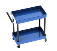 Tool Cart, Utility Cart RC Accessories Mini 2-Tier Tools Storage Trolley Mobile Workshop Garage Repair Tools Cart Work Cart for 1/8 1/10 1/12 1/16 Scale Model Large Size (Blue)