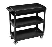 Tool Cart with Wheels 3 Loading Platforms 150 kg Capaci Versatile for All Envirnts 76.3 x 35.3 x 83.5 cm BlackTool Trolley