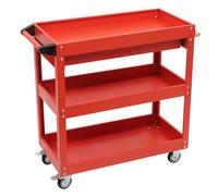 Tool Cart with Wheels 3Tier Loading s 150 kg Capaci Versatile for All Envirnts 76.3 x 35.3 x 83.5 cm (Red)