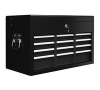 Tool Chest Lockable 6-Drawer Steel Black 60x26x34cm EVA Mat Topcase SideHandle50