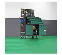 Tool Chest Metal Tool Chest, 3-Drawer Rolling with Wheels, 2 in 1 Cabinet with Locking System for Warehouse, Garage, Workshop Tool Storage Box(Green)