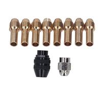 Tool Chuck Collet Set for - Keyless Chuck with 8 Sizes Brass Collet and Nut