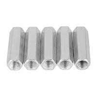 Tool Compatible with 5pcs Coupling Nuts Hex Long Rod Sleeve Nut Carbon Steel Standoff M10 Threaded Fasteners(M10*50)