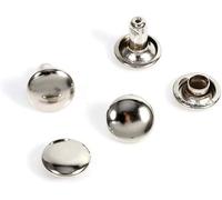 Tool Compatible with Leather Rivets, Pack of 100 Set sDouble Cap Rivet Metal Leather Craft Repairs Studs Spike Decoration 8 x 8mm (Silver)