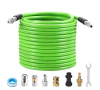 Tool Daily 10M Pressure Washer Hose Drain Cleaning Kit for K2-K7 & AQT | Sewer Jetter Hose with 4 Adapters, Rotating & Button Nose Jet Nozzle, for K2-K7 & Bosch AQT, for Blocked Drains, 3600 PSI