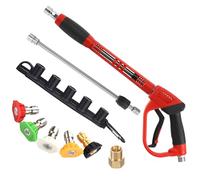 Tool Daily Deluxe Pressure Washer Long Gun, Pressure Washer Lance with Replacement Wand Extension, 5 Nozzle Tips, M22 Fitting, 40 Inch, 5000 PSI